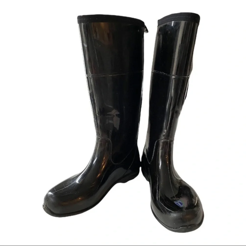 Kamik Womens Glossy Black Rain Boots - Size 6